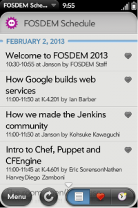 FOSDEM 2013 WebOS (Screenshot)